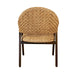 Worlds Away - Walter Round Back Armed Dining Chair With Woven Rattan Seat And Back Rest - WALTER - GreatFurnitureDeal