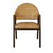Worlds Away - Walter Round Back Armed Dining Chair With Woven Rattan Seat And Back Rest - WALTER - GreatFurnitureDeal