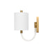 Worlds Away - Walton Sconce W. Acrylic Neck & Wh Shade In Antique Brass - WALTON ABR - GreatFurnitureDeal