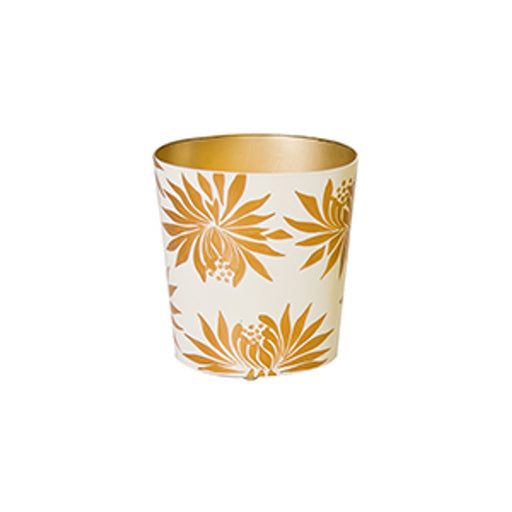 Worlds Away - Oval wastebasket cream with gold - WBDAHLIAGL - GreatFurnitureDeal