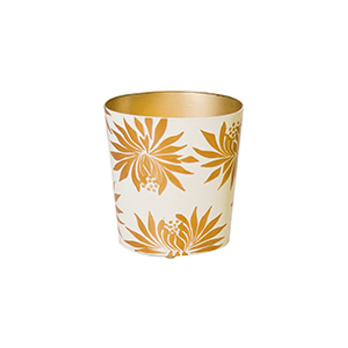 Worlds Away - Oval wastebasket cream with gold - WBDAHLIAGL
