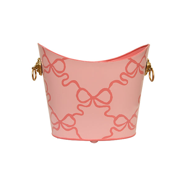 Worlds Away - Wblionov Small Oval Wastebasket With Raised Ends and Lion Handles - WBLIONOV-SM BOWS - GreatFurnitureDeal