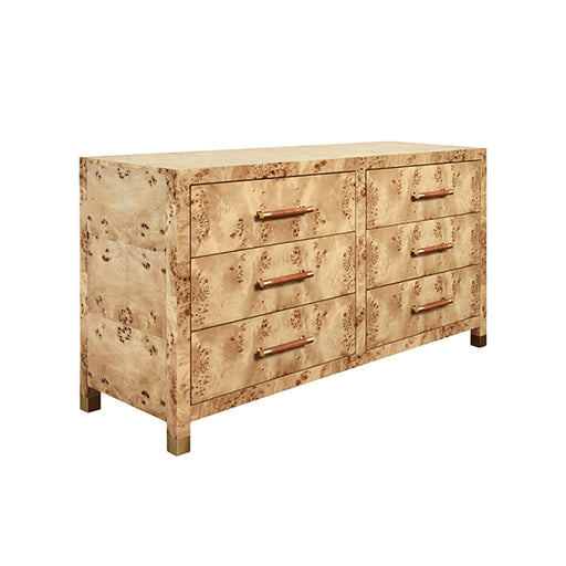 Worlds Away - Winchester Six Drawer Chest in Burl Wood - WINCHESTER BW - GreatFurnitureDeal