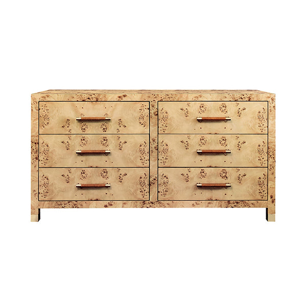 Worlds Away - Winchester Six Drawer Chest in Burl Wood - WINCHESTER BW - GreatFurnitureDeal