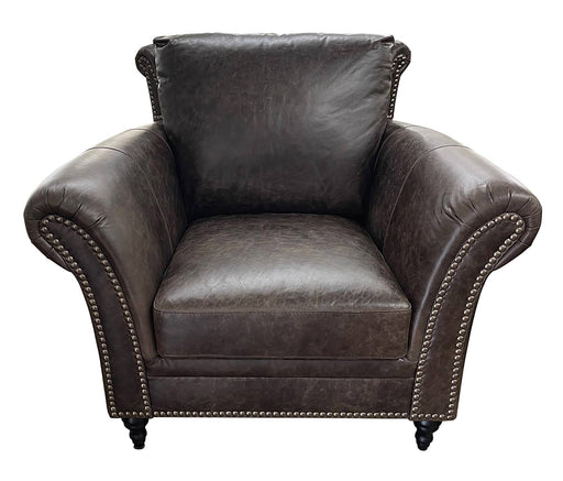 Mariano Italian Leather Furniture - Windish Chair in Bomber Walnut - WINDISH-C - GreatFurnitureDeal
