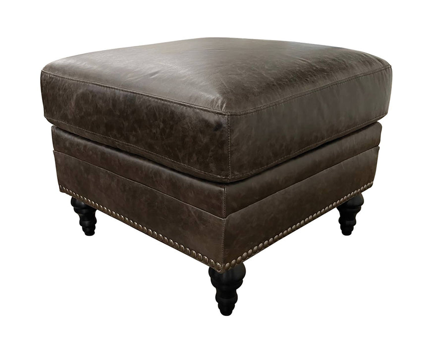 Mariano Italian Leather Furniture - Windish Chair and Ottoman  Set in Bomber Walnut - WINDISH-CO - GreatFurnitureDeal