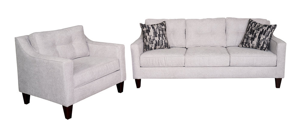 Mariano Italian Leather Furniture - Winston 2 Sofa Set in Thalia Onyx - 3300-30-40