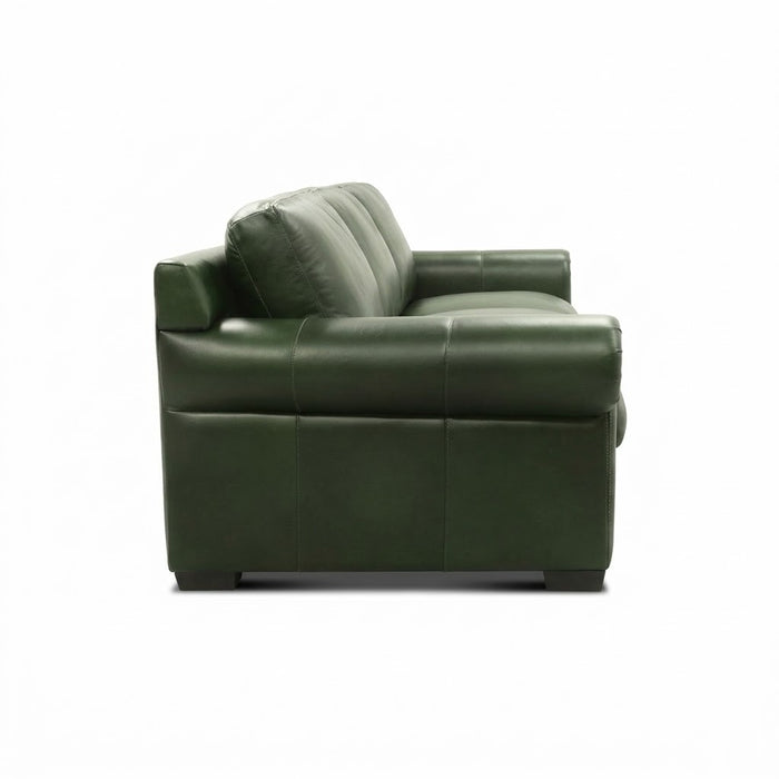 Mariano Italian Leather Furniture - Windsor Italian Green Leather Sofa - GTRX-WINDSOR-S - GreatFurnitureDeal