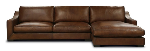 GFD Leather - Daytona Hand Antiqued All Leather Raf Chaise Sofa - X16-32/53 - GreatFurnitureDeal