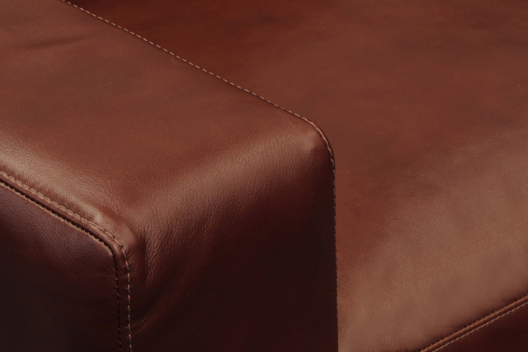 GFD Leather - Santiago All Leather Sofa With Ottoman Chaise In Soleil - X1-5A