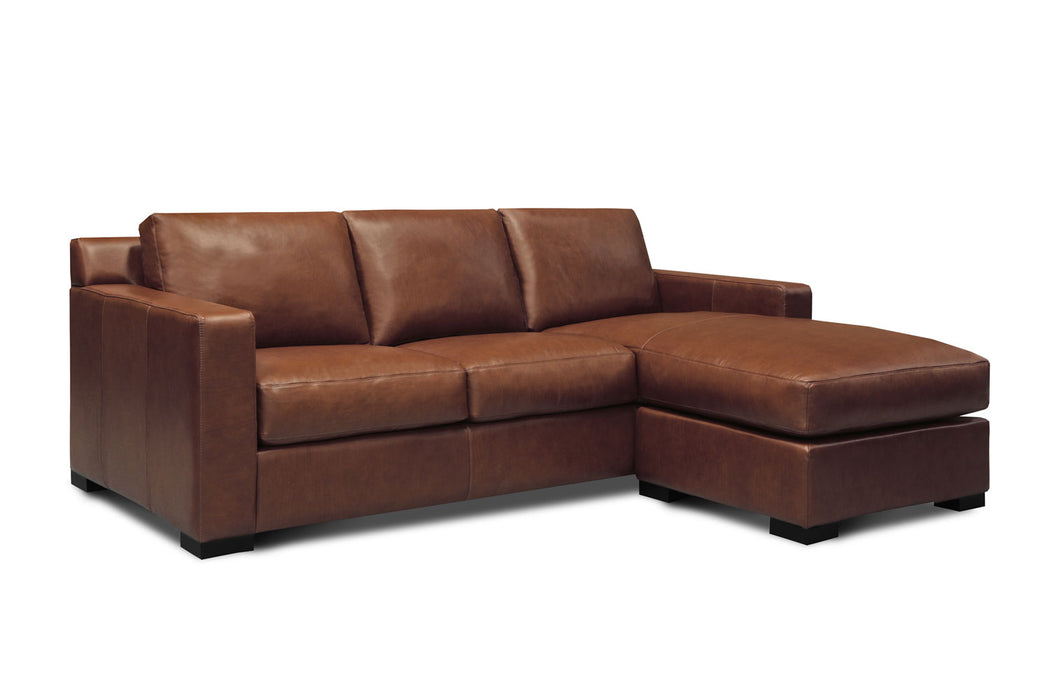 GFD Leather - Santiago All Leather Sofa With Ottoman Chaise In Soleil - X1-5A