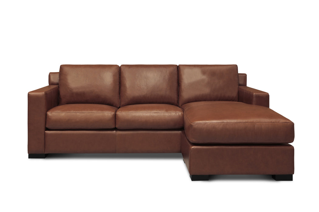GFD Leather - Santiago All Leather Sofa With Ottoman Chaise In Soleil - X1-5A