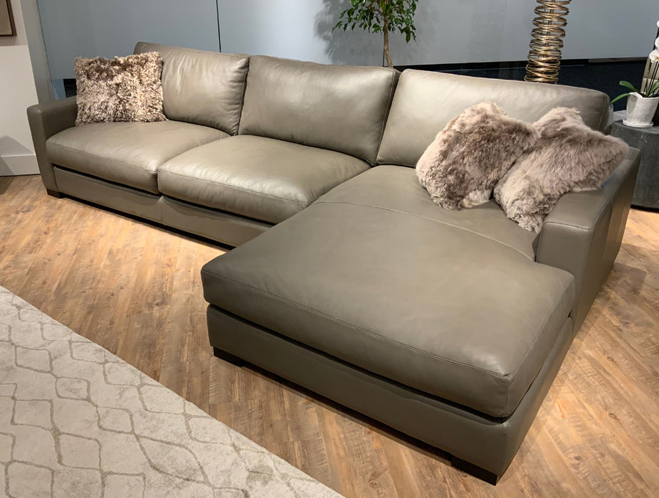 GFD Leather - Newport Right Arm Facing Chaise Two Piece Sectional - X33-33 52