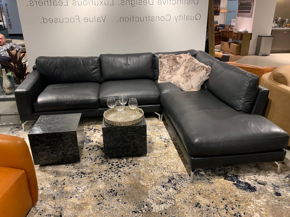 GFD Leather - Montreal All Leather Right Arm Facing Chaise Sectional - X38-32/55-BO