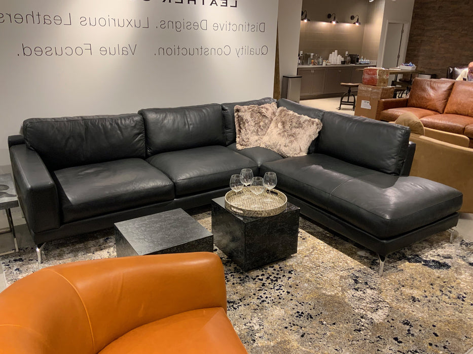 GFD Leather - Montreal All Leather Right Arm Facing Chaise Sectional - X38-32/55-BO