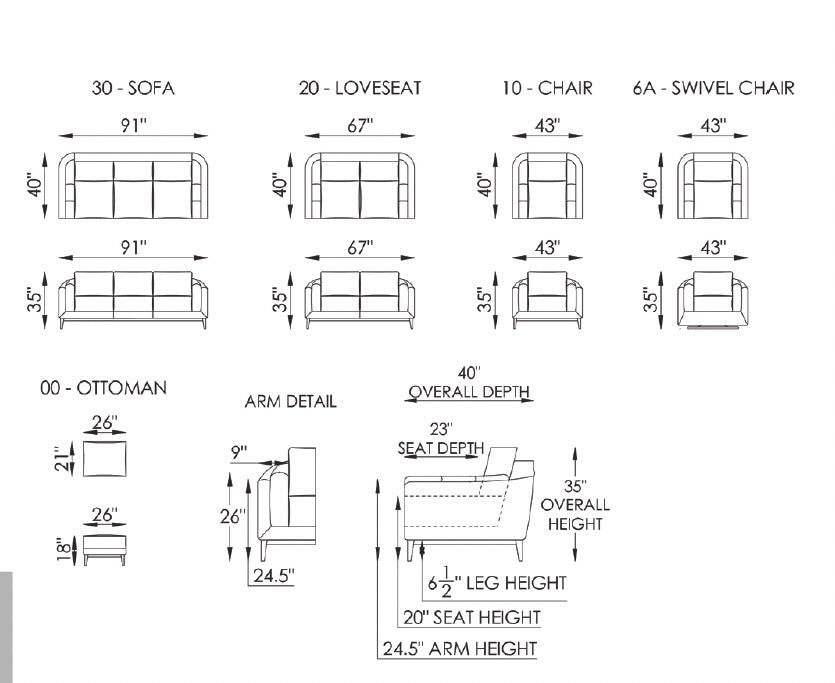 GFD Leather - Cambria All Leather Sofa - X3-30