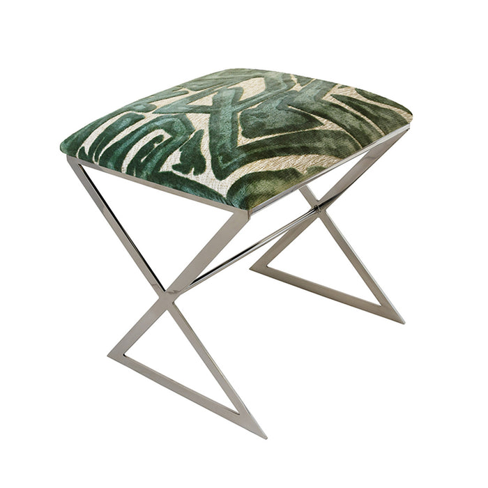 Worlds Away - X Side Stool - X SIDE NSEAGLASS - GreatFurnitureDeal