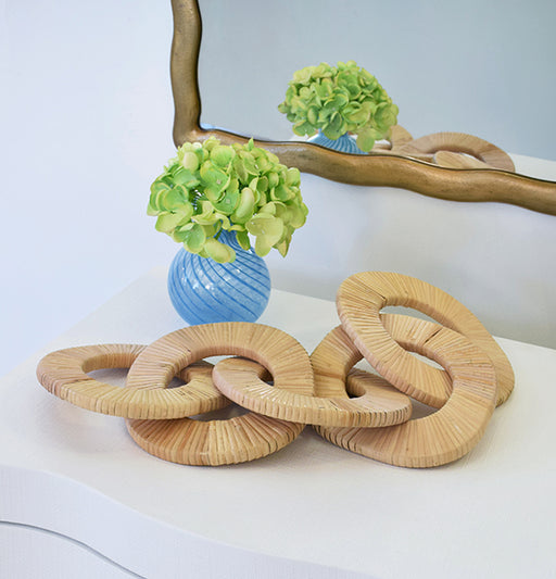 Worlds Away - Yolo Square Decorative Chain in Natural Rattan - YOLO - GreatFurnitureDeal