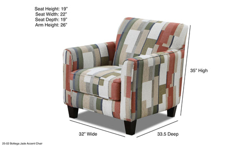 Southern Home Furnishings - Bottega Accent Chair in Multi - 25-02 Bottega Jade - GreatFurnitureDeal