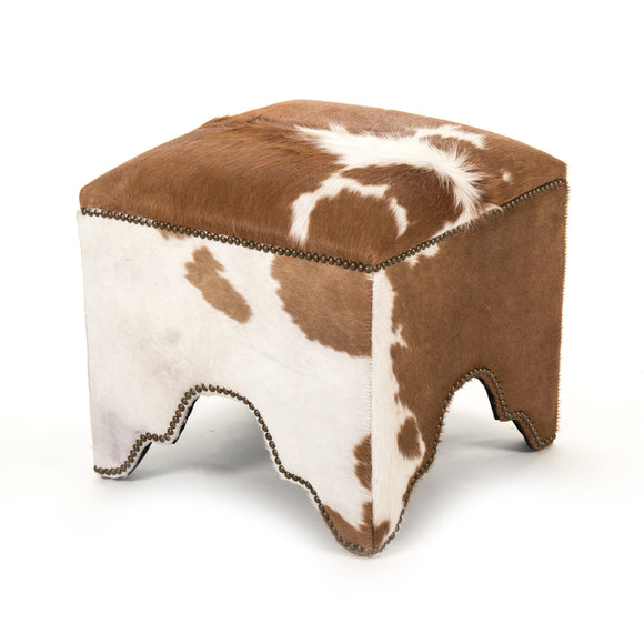 Zentique - Cow Hide Stool - ZEN007 Cow BRW - GreatFurnitureDeal