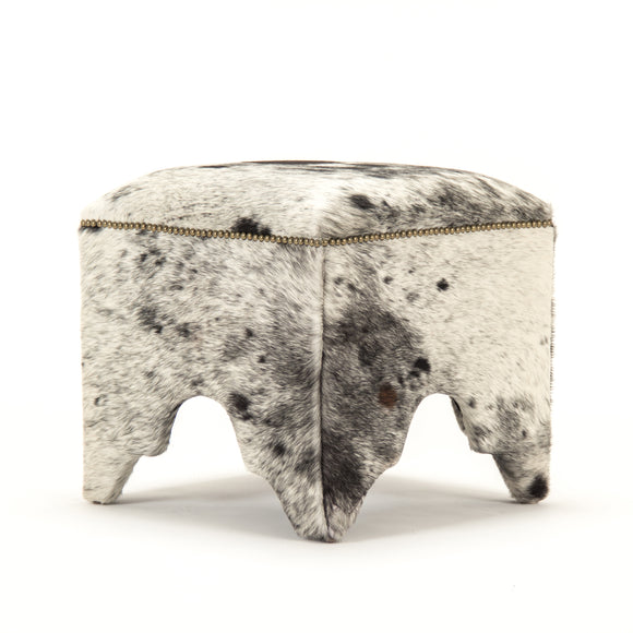 Zentique - Cow Hide Stool - ZEN007 Cow SPBW - GreatFurnitureDeal