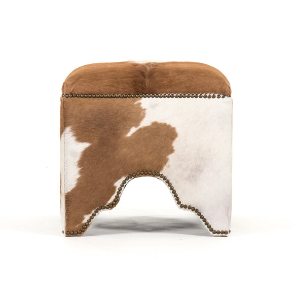 Zentique - Cow Hide Stool - ZEN007 Cow BRW - GreatFurnitureDeal