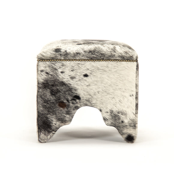 Zentique - Cow Hide Stool - ZEN007 Cow SPBW - GreatFurnitureDeal