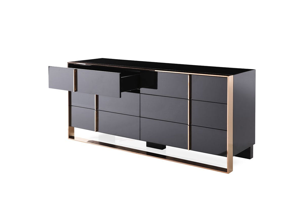 VIG Furniture - Nova Domus Cartier Modern Black & Rosegold Queen Bedroom Set - VGVCCARTIER-SET-Q - GreatFurnitureDeal