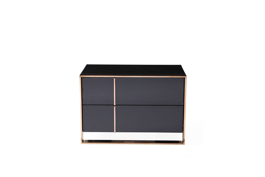 VIG Furniture - Nova Domus Cartier Modern Black & Rosegold Bedroom Set - Queen- VGVCCARTIER-SET