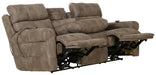 Catnapper - Tranquility Power Headrest Power Lay Flat Sofa w/CR3 Heat/Massage/Lumbar in Pewter - 63015 - GreatFurnitureDeal