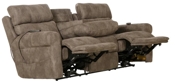 Catnapper - Tranquility Power Headrest Power Lay Flat Sofa w/CR3 Heat/Massage/Lumbar in Pewter - 63015 - GreatFurnitureDeal