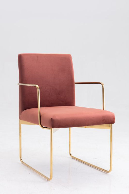 VIG Furniture - Modrest Thelen Modern Copper Fabric & Gold Dining Chair (Set of 2)- VGSFAC-018G-SAL - GreatFurnitureDeal