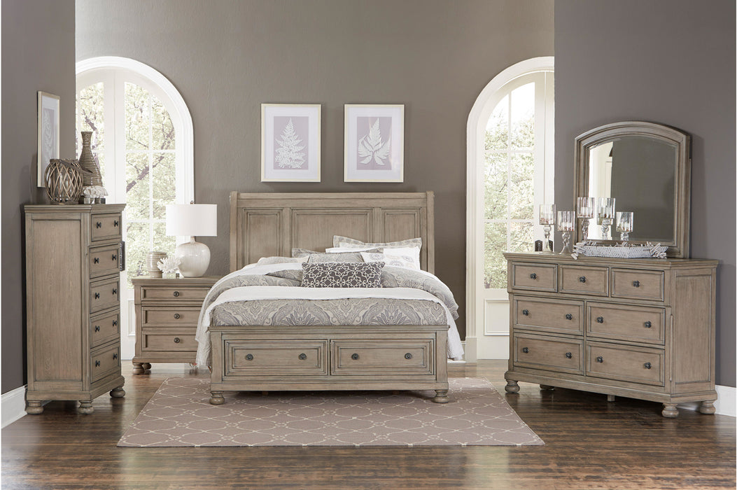 Homelegance - Bethel King Platform Bed with Footboard Storage in Wire Brushed Gray - 2259KGY-1EK* - GreatFurnitureDeal