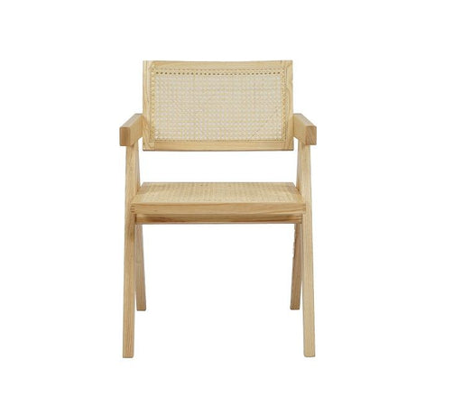 VIG Furniture - Modrest Aurora Modern Light Rattan and Natural Ash Dining Arm Chair (Set of 2) - VGCS-ACH-21026 - GreatFurnitureDeal
