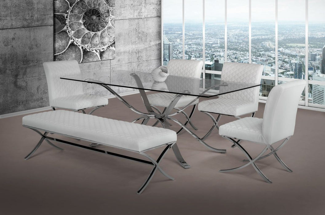 VIG Furniture - Modrest Adderley Modern Stainless Steel w/ Glass Top Dining Table - VGVCT1101-20 - GreatFurnitureDeal