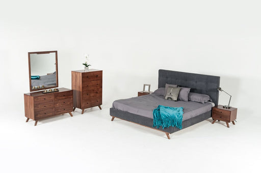 VIG Furniture - Modrest Addison Mid-Century Modern Grey & Walnut Eastern King Bedroom Set - VGMABR-38-SET-EK - GreatFurnitureDeal