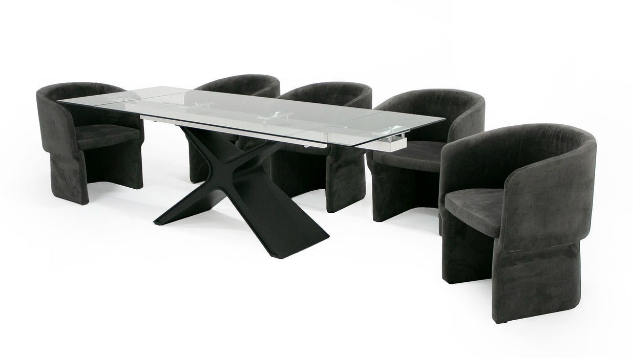 VIG Furniture - Modrest Adler Modern Black Glass Extendable 63"/94.5" Dining Table - VGYF-DT8941-BLK-DT