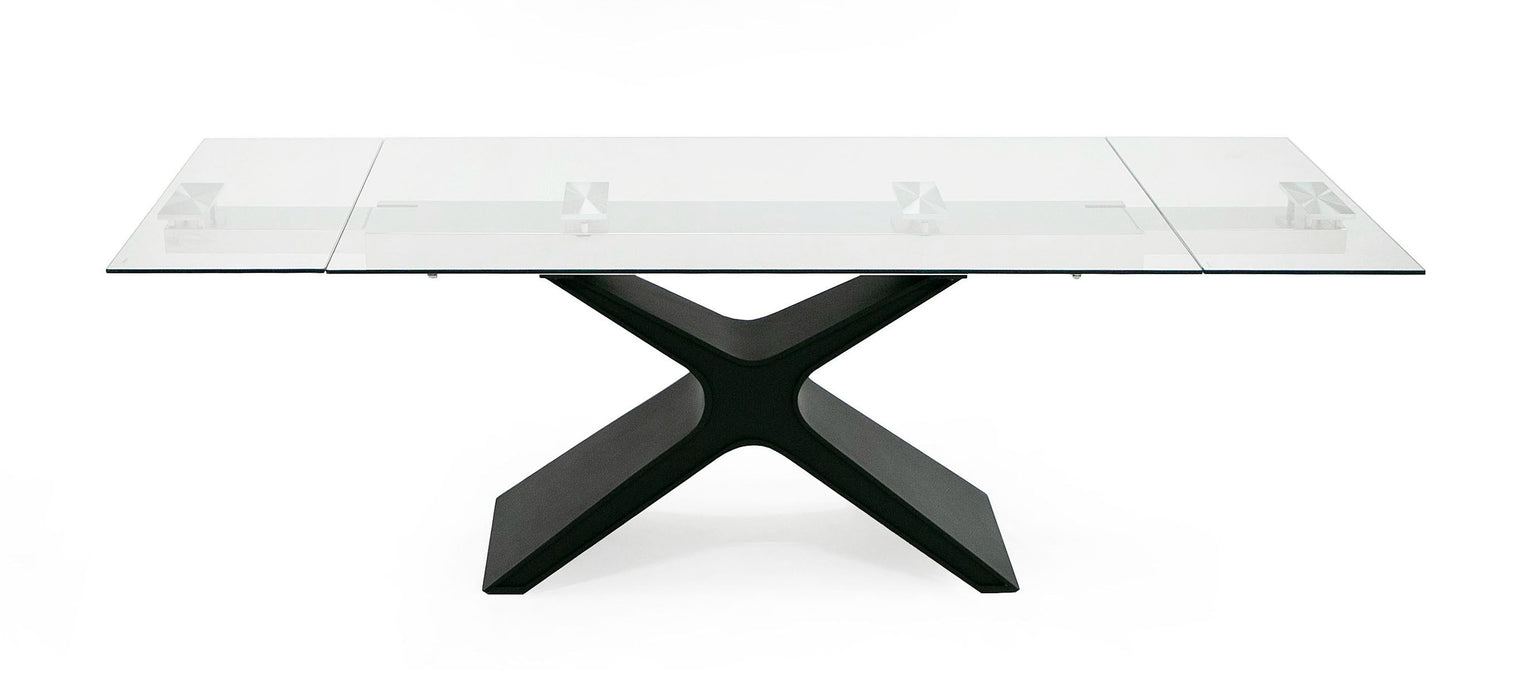 VIG Furniture - Modrest Adler Modern Black Glass Extendable 63"/94.5" Dining Table - VGYF-DT8941-BLK-DT