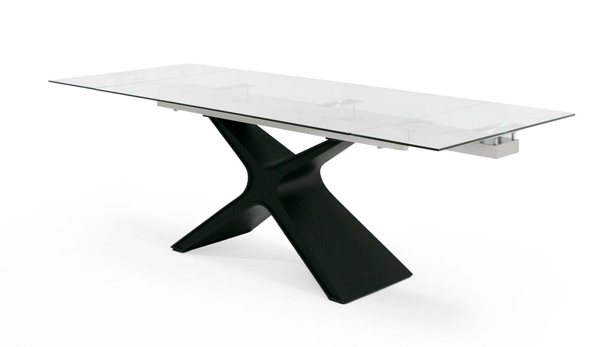 VIG Furniture - Modrest Adler Modern Black Glass Extendable 63"/94.5" Dining Table - VGYF-DT8941-BLK-DT - GreatFurnitureDeal