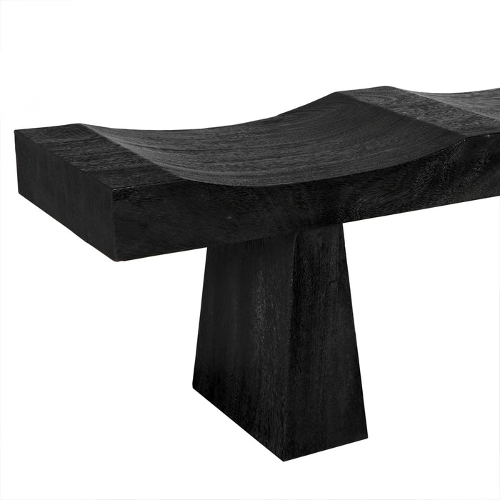 NOIR Furniture - Shibumi Bench in Burnt Black Finish - AE-150BB - GreatFurnitureDeal
