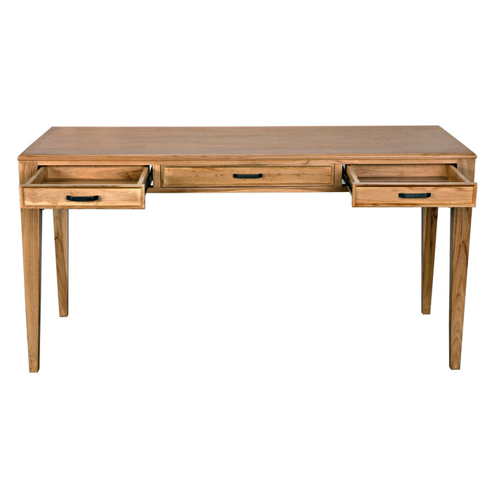 NOIR Furniture - Ambrose Desk, Bleached Teak - AE-301BT - GreatFurnitureDeal