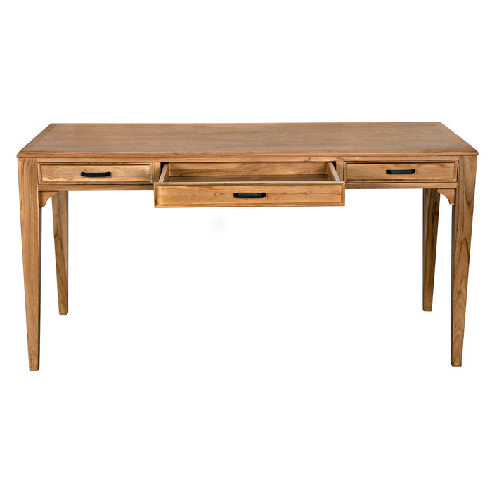 NOIR Furniture - Ambrose Desk, Bleached Teak - AE-301BT - GreatFurnitureDeal