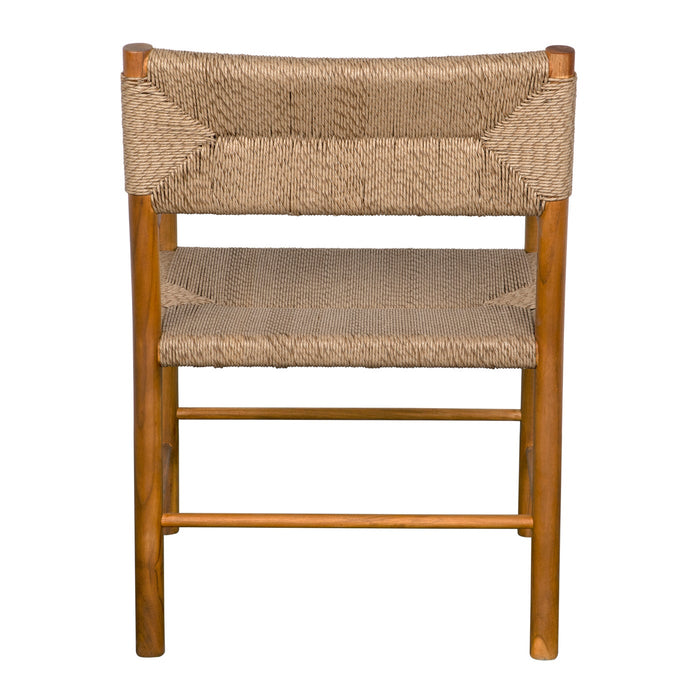Noir Furniture - Franco Arm Chair, Teak w/Synthetic Woven - AE-305T-SYN