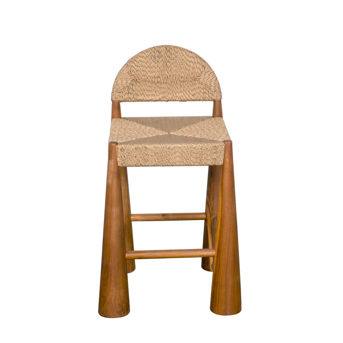 Noir Furniture - Laredo Counter Stool, Teak w/Synthetic Woven - AE-308S-SYN