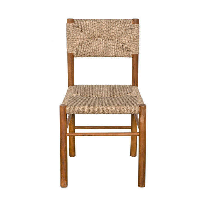 Noir Furniture - Franco Side Chair, Teak w/Synthetic Woven - AE-322T-SYN