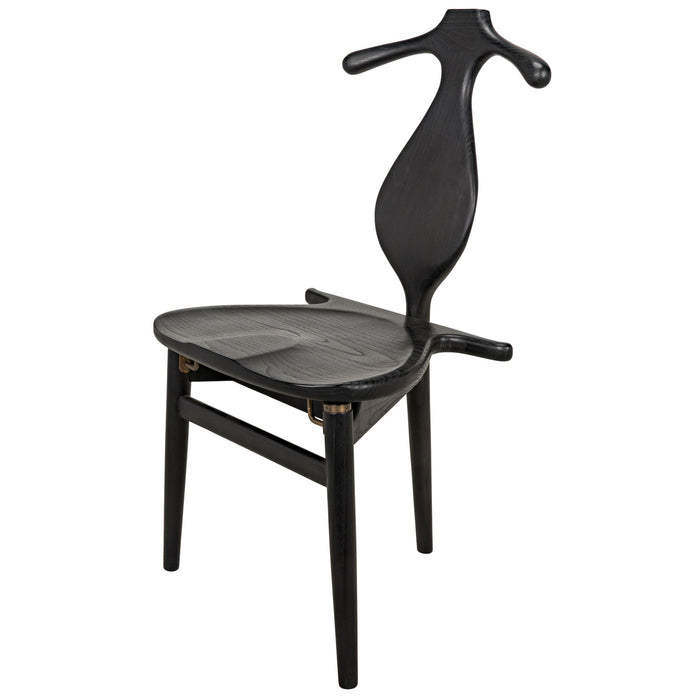 Noir Furniture - Figaro Chair with Jewelry Box, Charcoal Black - AE-37CHB