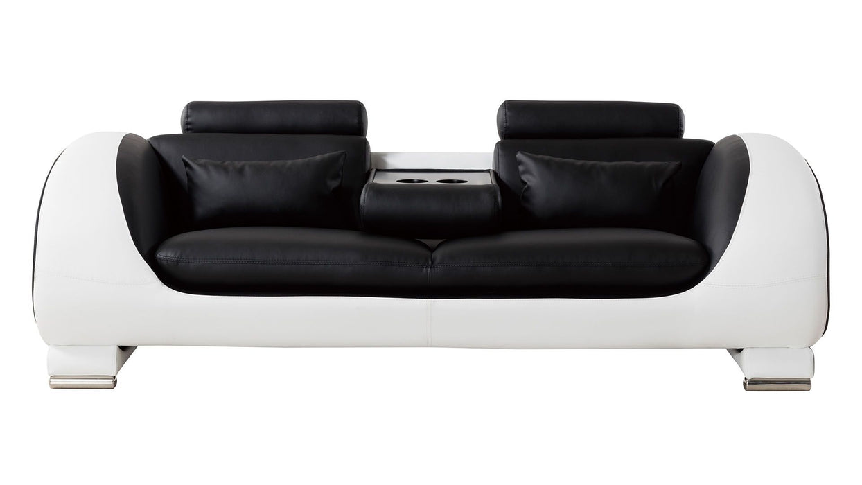 American Eagle Furniture - AE-D802 Black and White Leather 2 Piece Sofa  Set - AE-D802-BK.W-SL - GreatFurnitureDeal