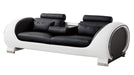 American Eagle Furniture - AE-D802 Black and White Leather 3 Piece Living Room Set - AE-D802-BK.W-SLC - GreatFurnitureDeal