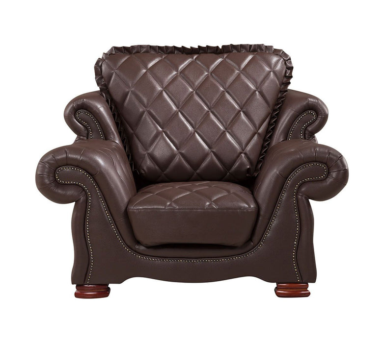 American Eagle Furniture - AE-D803 Dark Brown Faux Leather Chair - AE-D803-DB-CHR