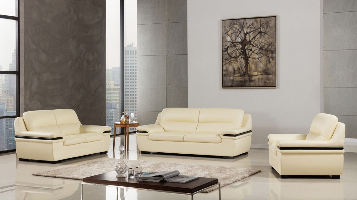 American Eagle Furniture - EK-B113 Ivory Genuine Leather Chair - EK-B113-IV-CHR